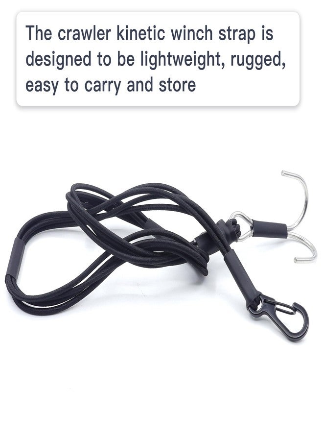 Raflot 1/10 RC Crawler Elastic Force Escape Rope, 23 inch Kinetic Winch Strap, RC Accessories Rescue Trailer Hook for for Axial SCX10 1/10 1/8 RC Crawler(Black) - Image 5